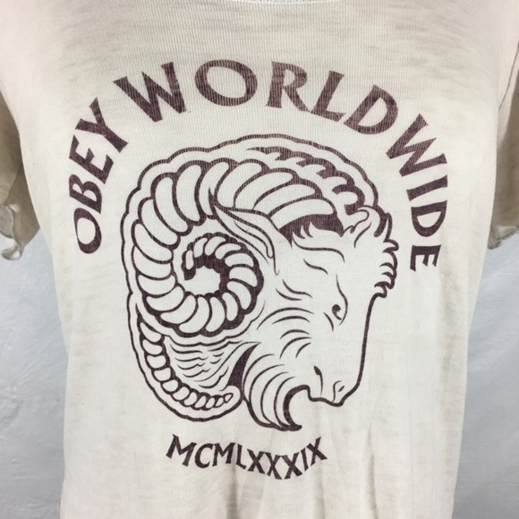 3/$15 Obey Worldwide Ram Head Taurus Graphic Tee - Picture 2 of 5